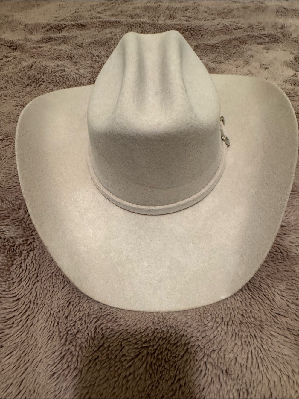 Justin Boots Light Cream Felt Western Hat with Simple Band